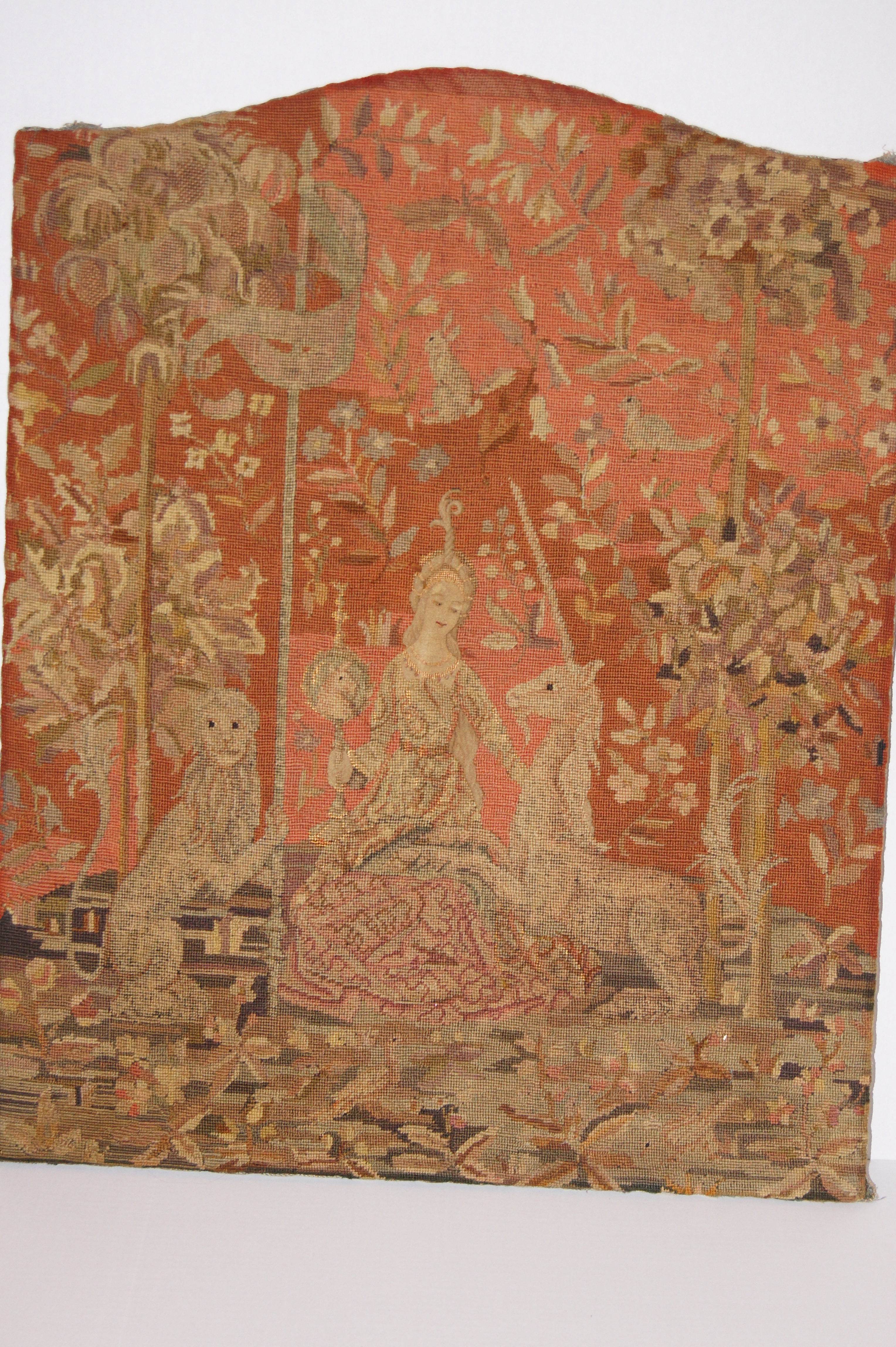Needlepoint Pannel of Lady and Unicorn