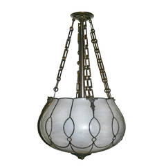 Leaded Glass Pendant Light Fixture