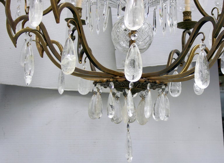 20th Century Large Rock Crystal Chandelier