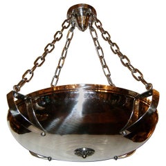 Used Silver Plated Pendant Light Fixture