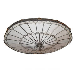 Oval Leaded Glass Light Fixture