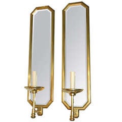 Pair of Large Italian Moderne Sconces