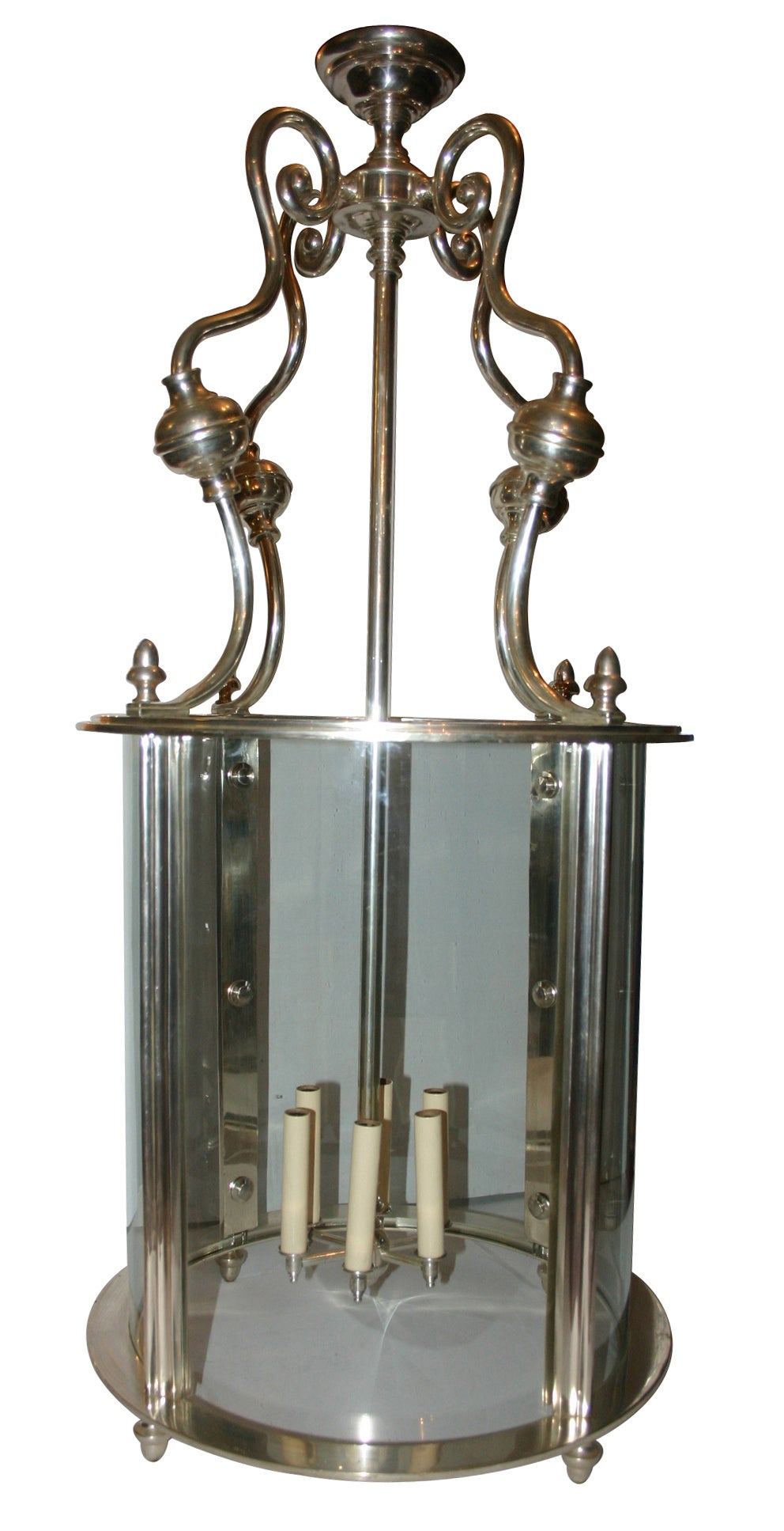 Large Silver Plated Lantern For Sale