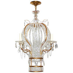 Gilt Metal and Crystal Balloon Chandelier 7