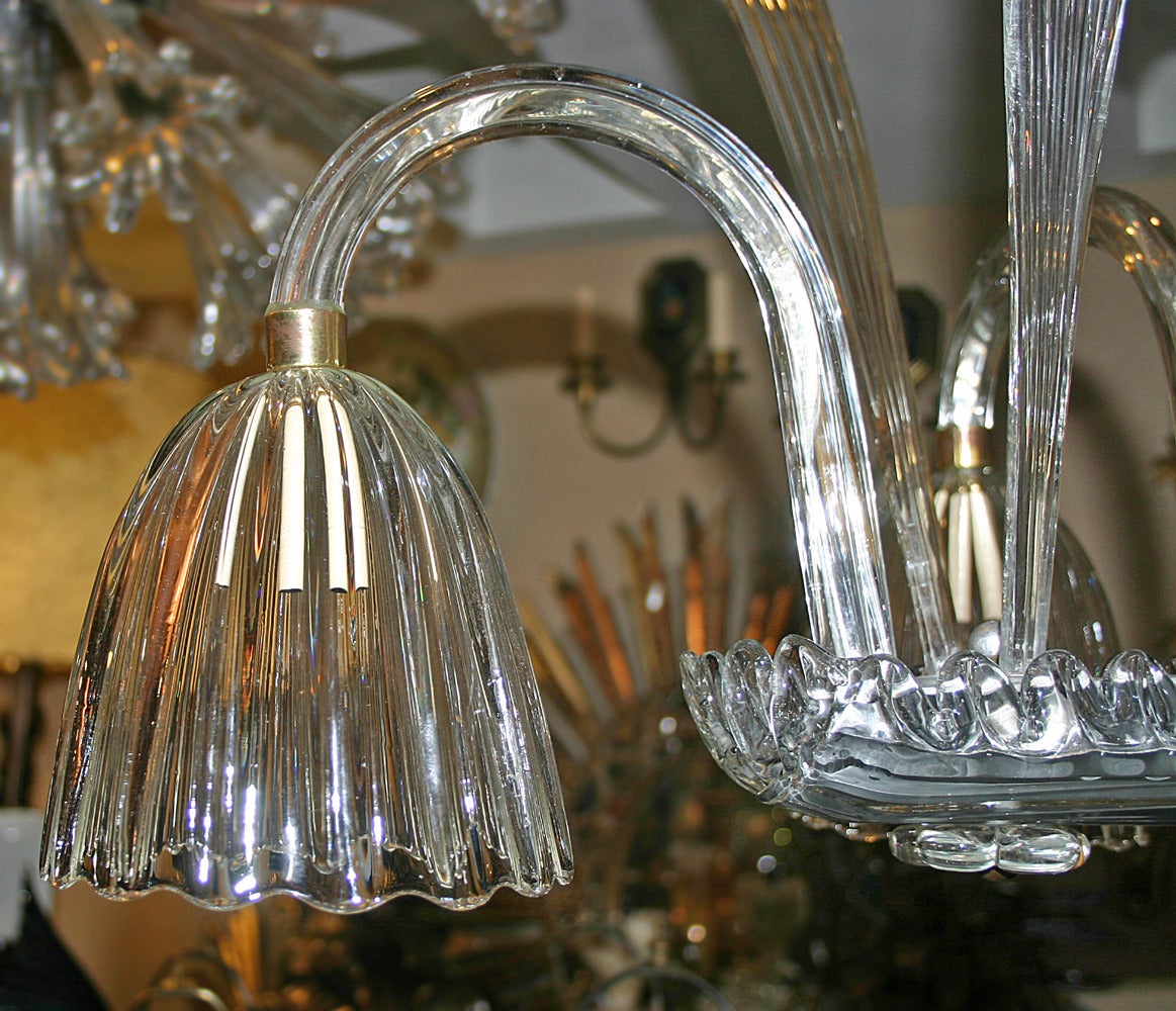 Italian Horizontal Murano Glass Chandelier For Sale