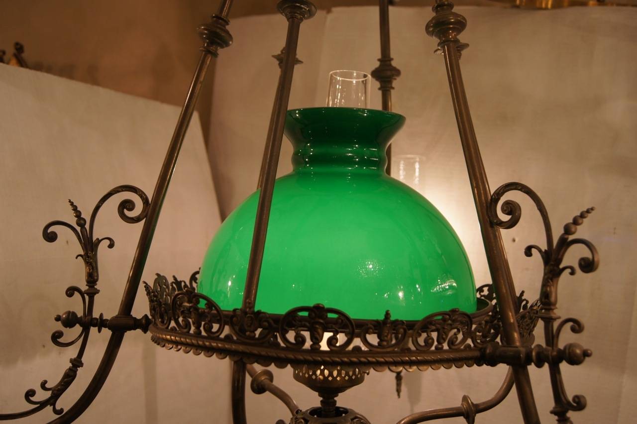 Large Antique English  Billiard Fixture In Excellent Condition For Sale In New York, NY