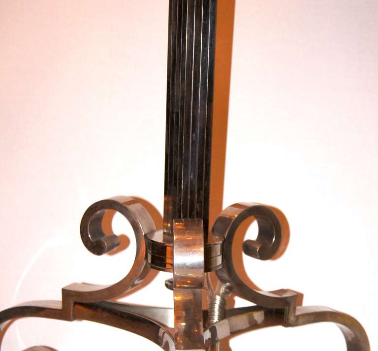 Lampada da terra in argento Art Déco in vendita 2
