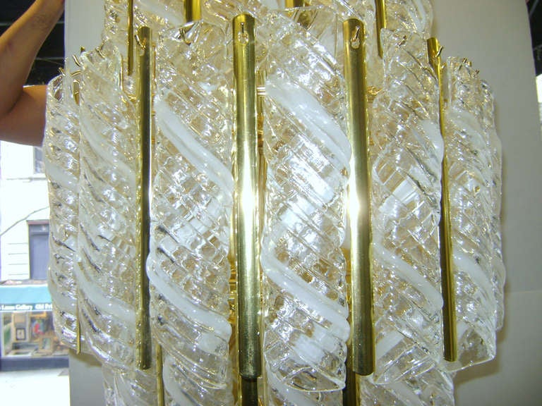 Mid-20th Century Italian Blown Glass Chandelier For Sale