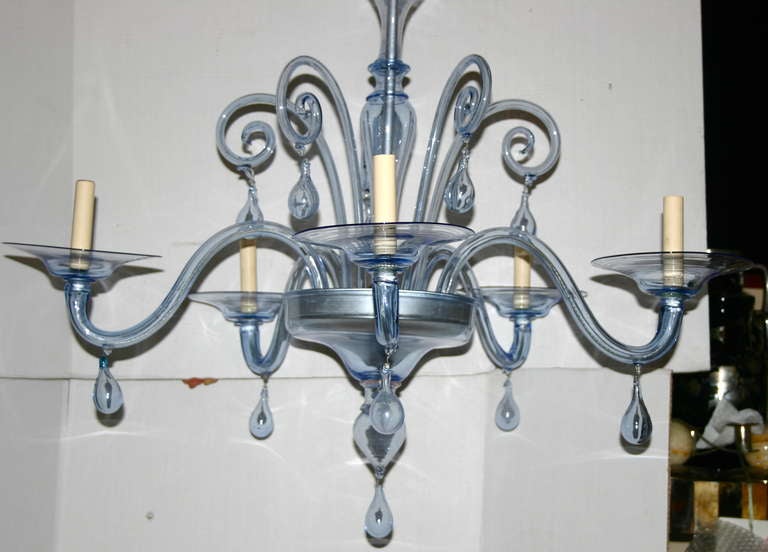 Blue Murano Chandelier 1