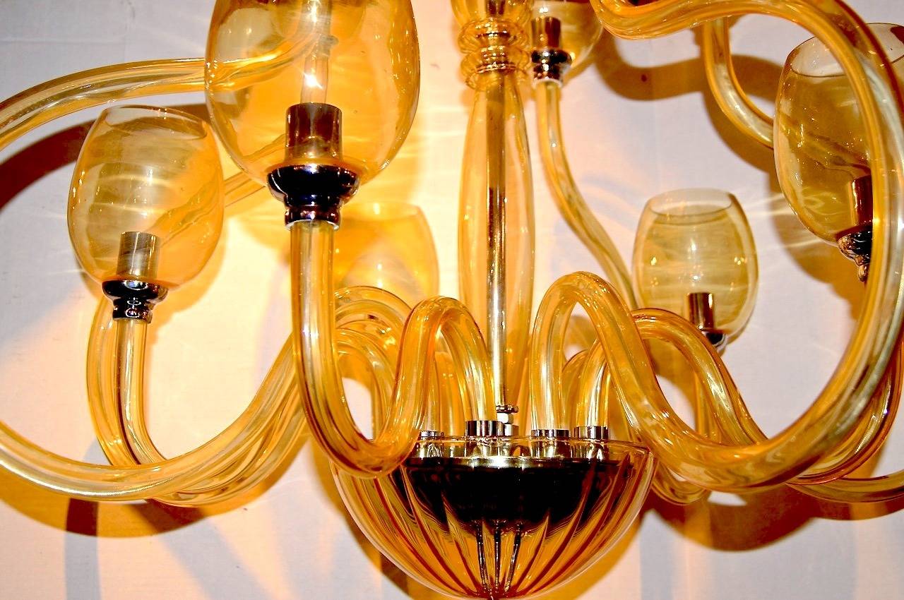 amber glass chandelier