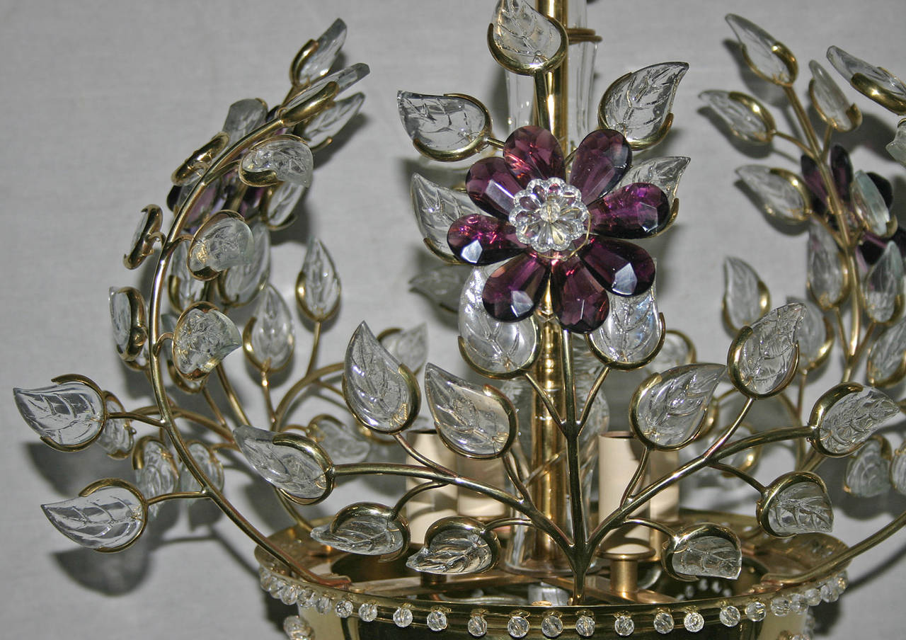 French Pair of Gilt Fixtures with Amethyst Flowers, Sold Individually For Sale