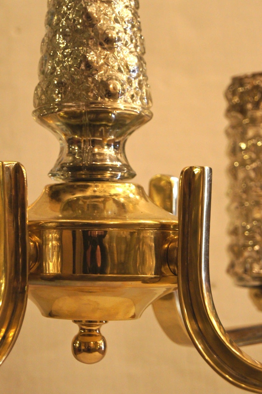 Moderne Mercury Glass Hurricane Chandelier