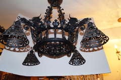 Wrought Iron Chandelier with Dragons