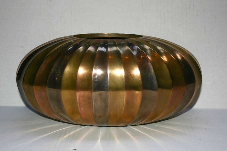 Metal Oval Vase