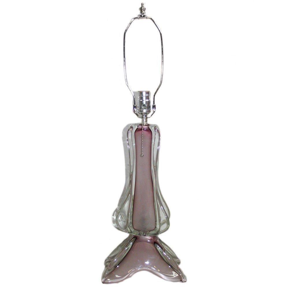 Amethyst Single Murano Glass Lamp For Sale