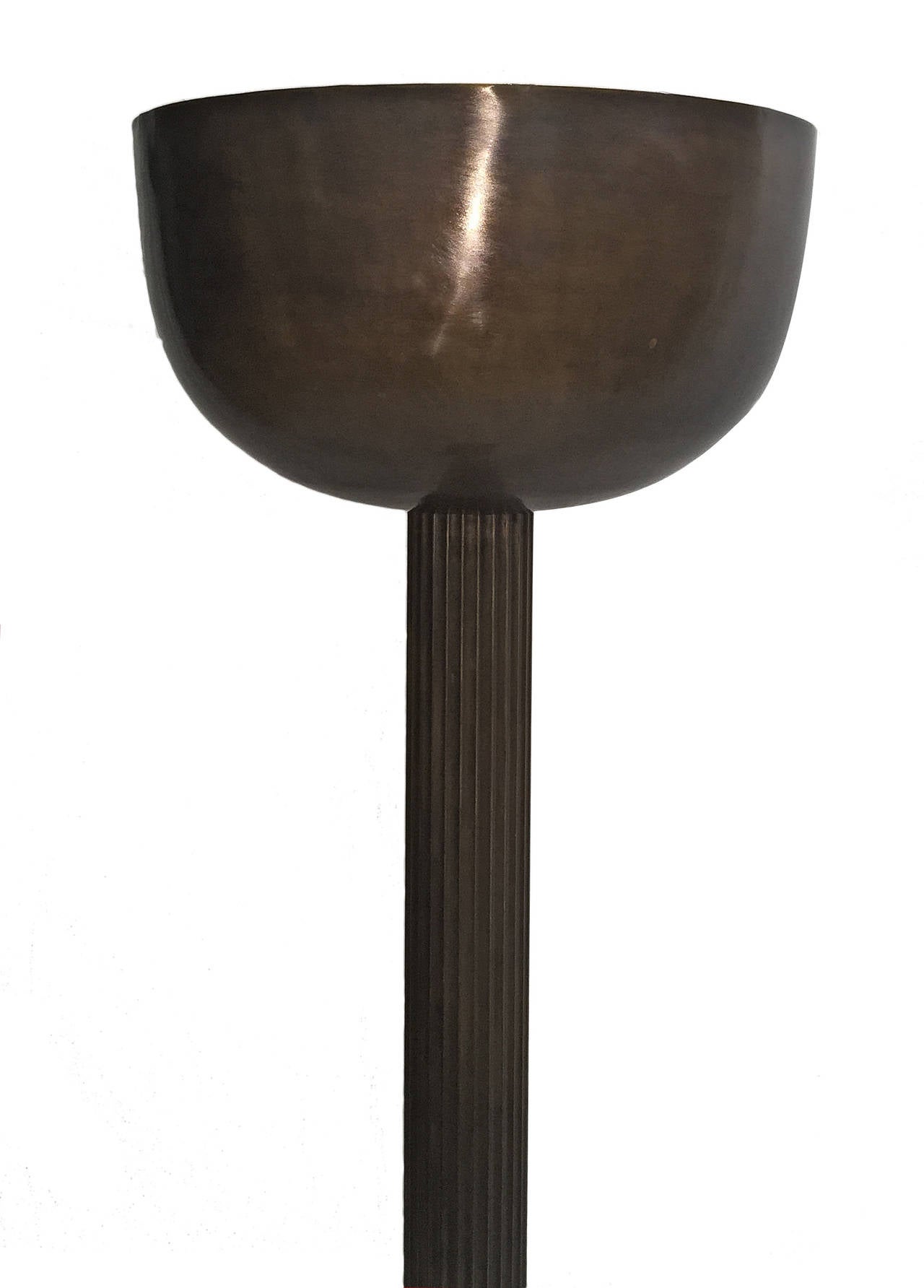 Italian Pair of Bronze Floor Lamps For Sale