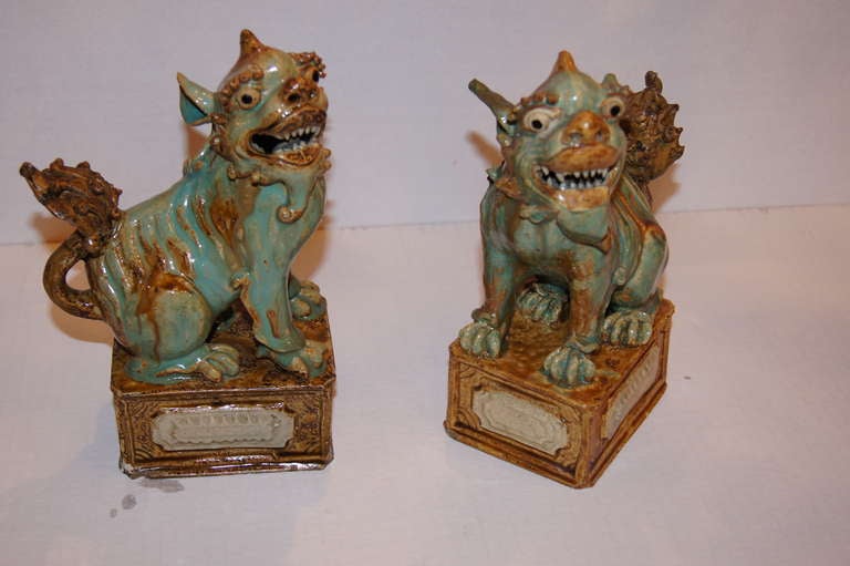 Pair of Porcelain Foo Dogs