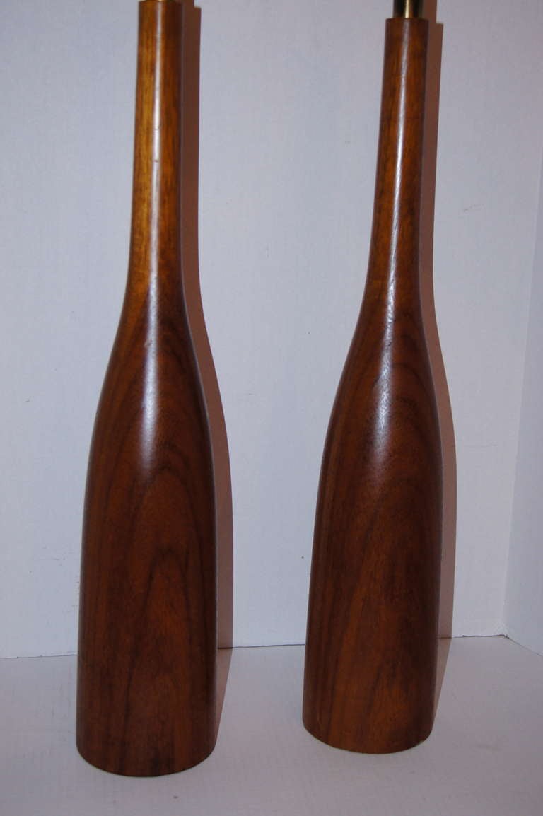 Moderen Wood Lamps In Good Condition For Sale In New York, NY