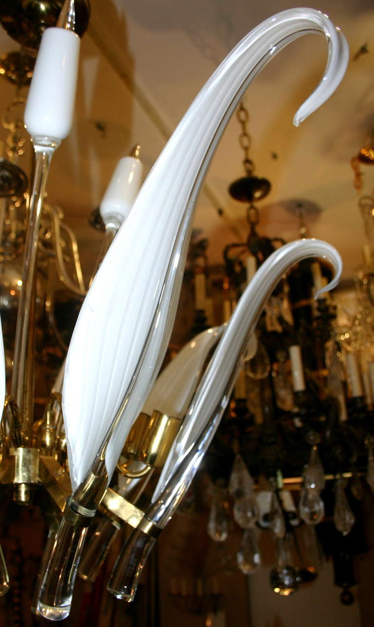 Mid-20th Century Midcentury Murano Glass Light Fixture For Sale