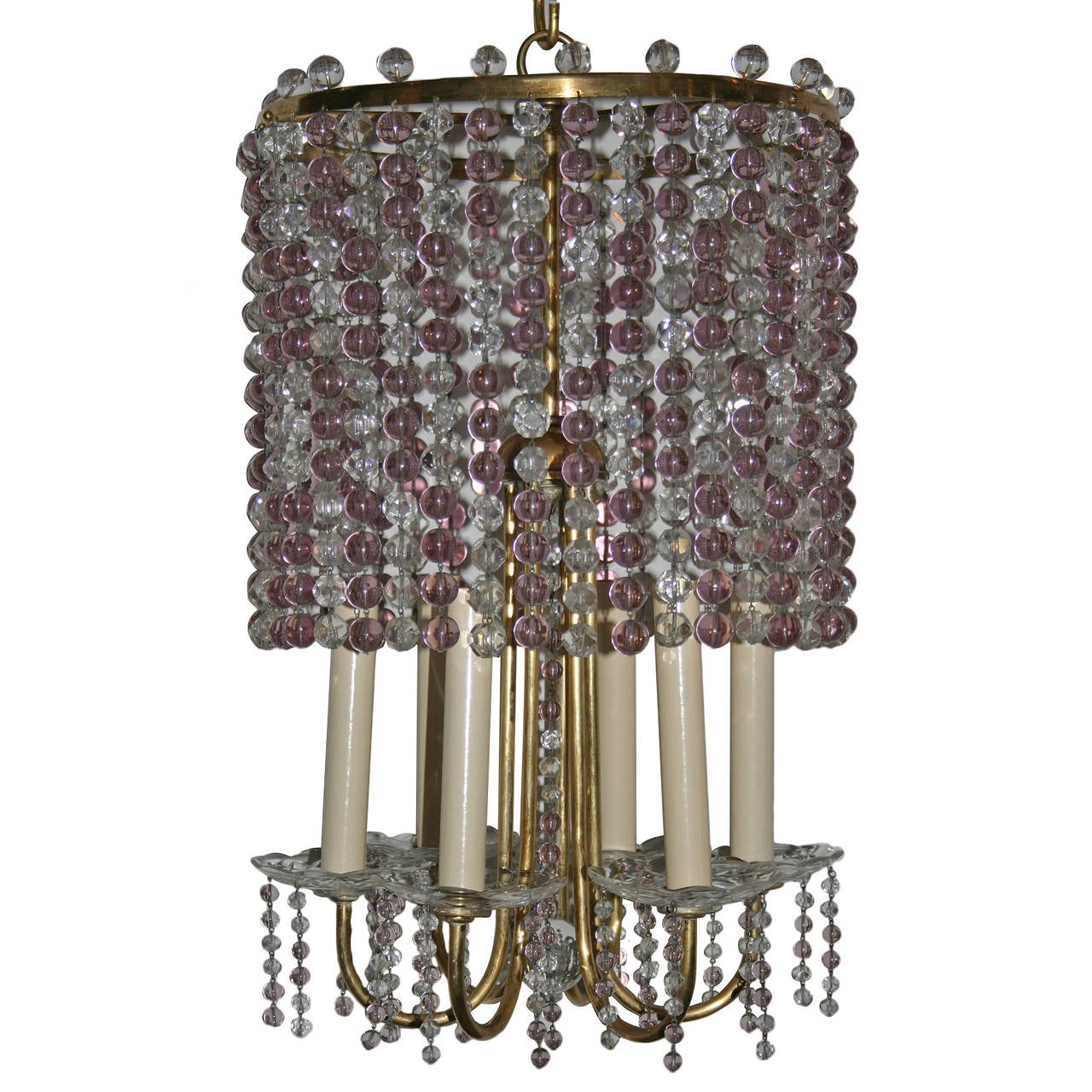 Mid-20th Century Pair of Amethyst Light Pendants, Sold Individually
