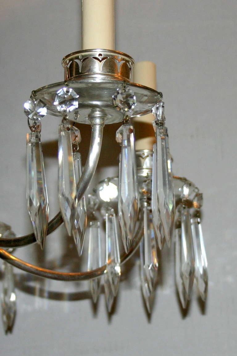 Neoclassic Silver Plated Chandelier 3