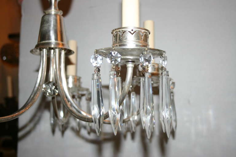 Neoclassic Silver Plated Chandelier 4