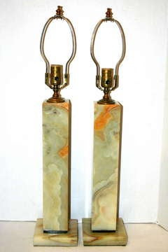 Pair of Onyx Lamps