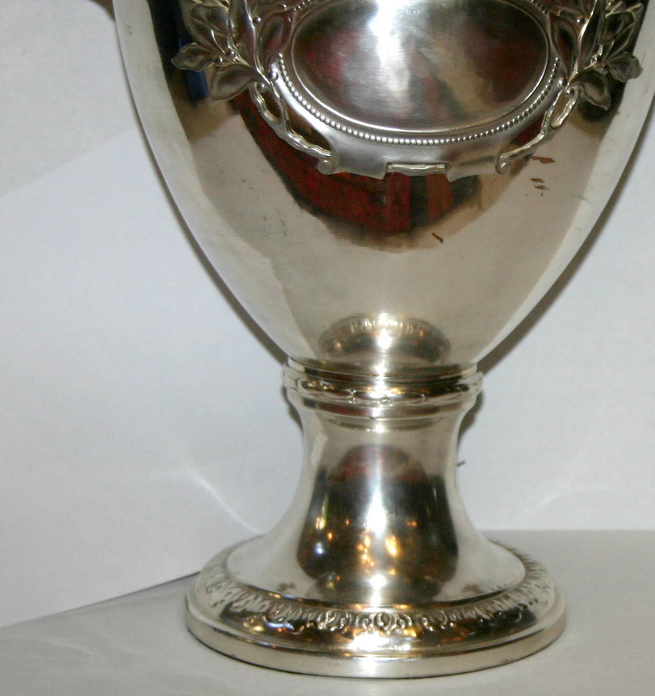 Silver Plated Neoclassic Table Lamp For Sale 1