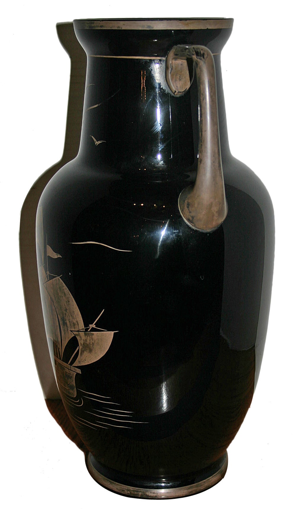 black glass vases