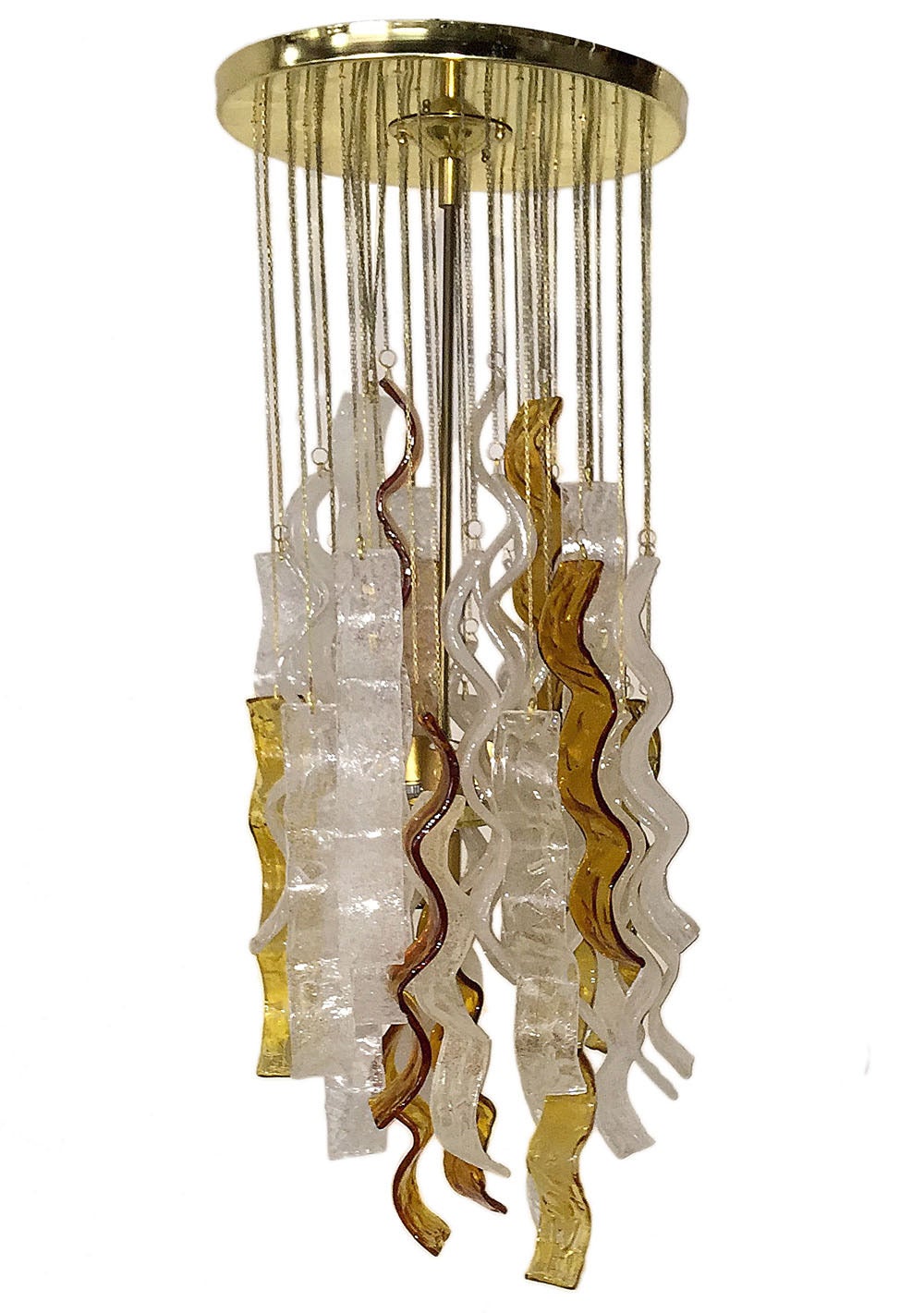 Italian Moderne Glass Light Fixture