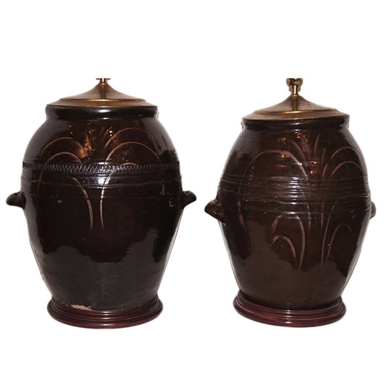 Pair of Large Ceramic Jug Lamps at 1stDibs