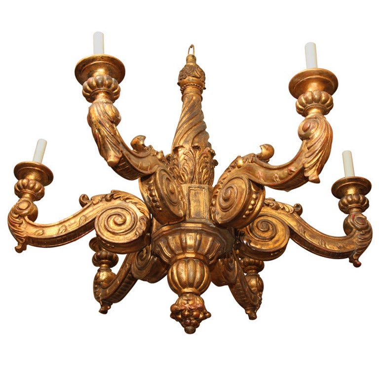 French Giltwood Chandelier For Sale