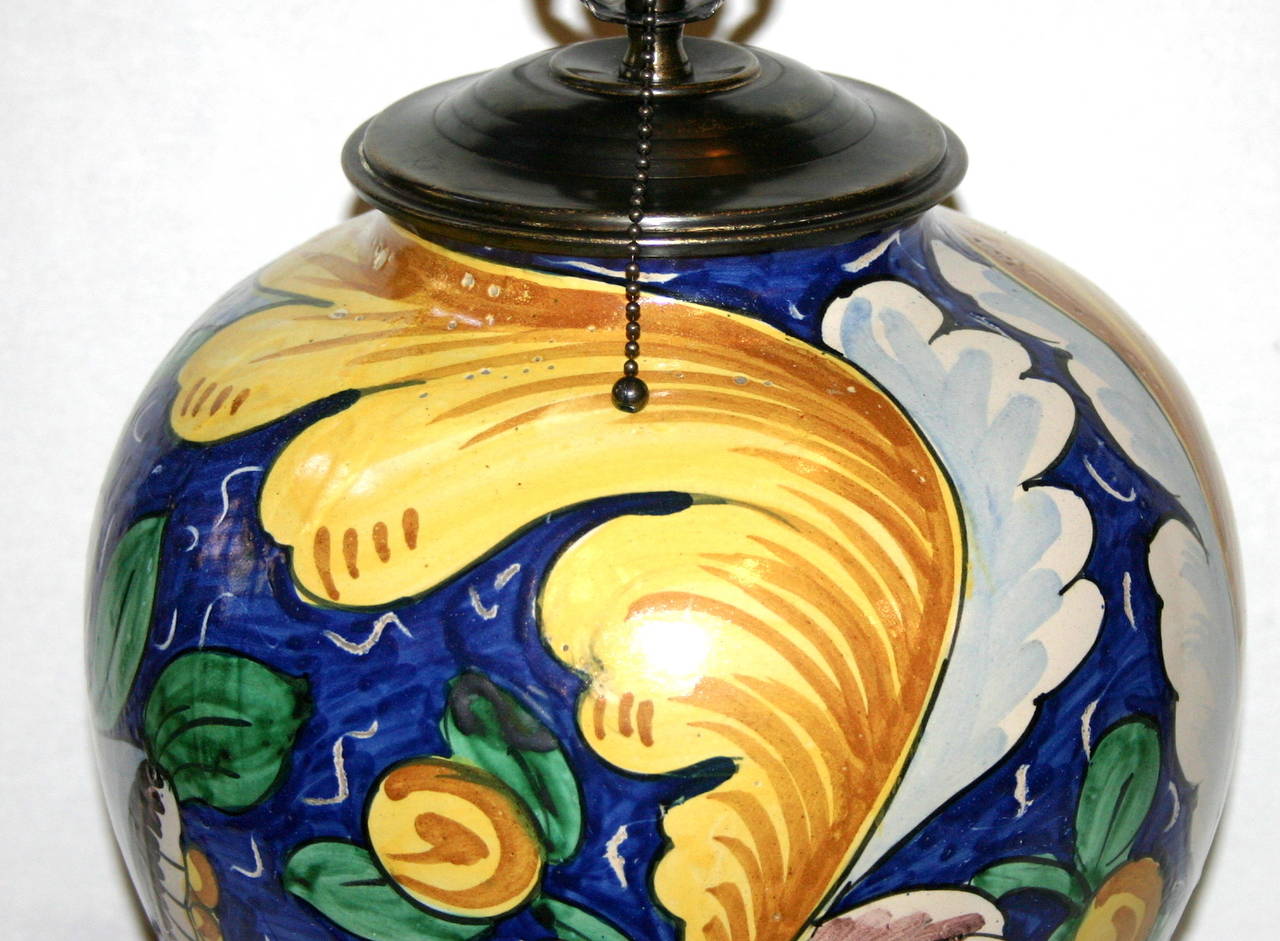 Early 20th Century Italian Ceramic Table Lamp For Sale