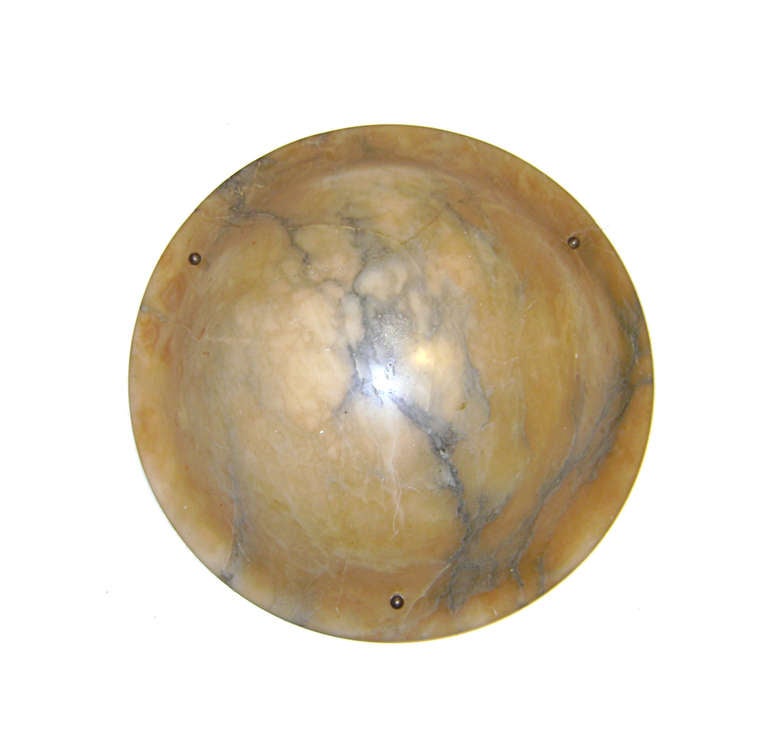 Carved Alabaster Light Fixture In Good Condition For Sale In New York, NY