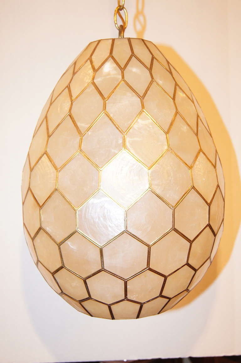 Capiz Shell Lantern In Excellent Condition In New York, NY