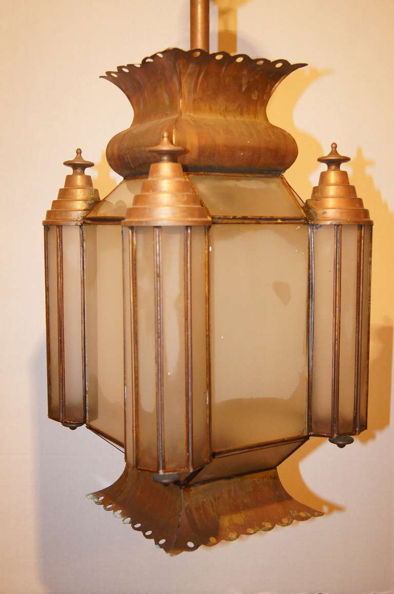 Moroccan Style Copper Lantern For Sale 1