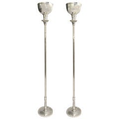 Pair of Silver Plated Torcheres 11