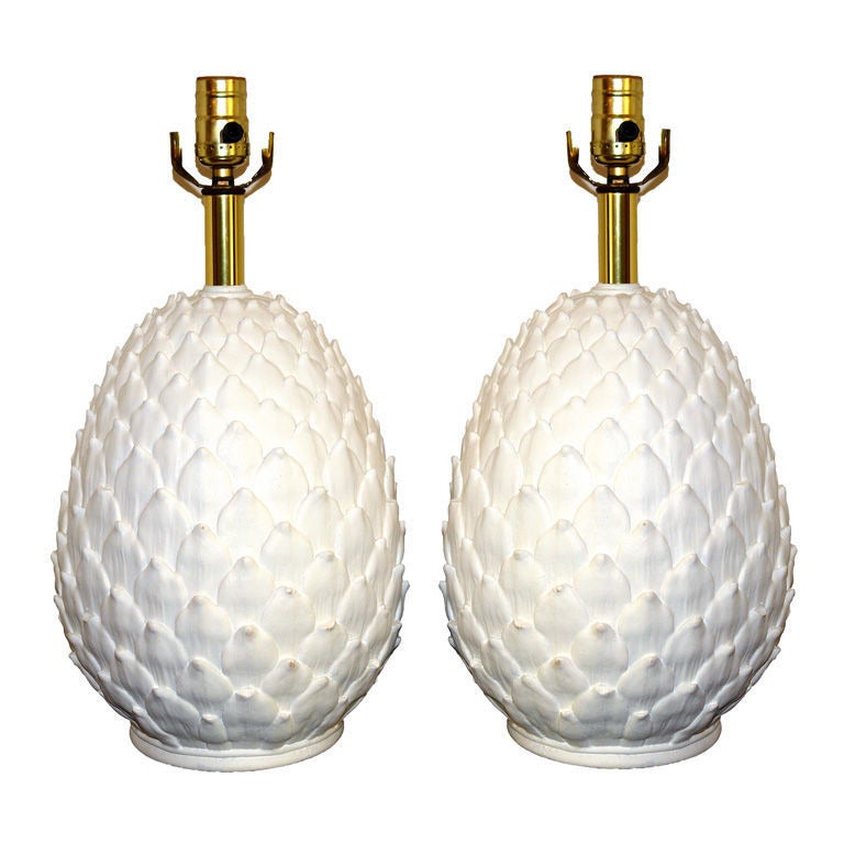 White Ceramic Pineapple Lamps For Sale at 1stdibs