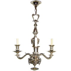 Antique Neoclassic Silver Plated Chandelier