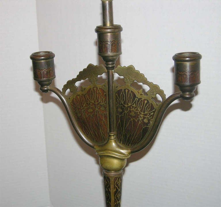 French Art Nouveau Candlestick Table Lamps For Sale