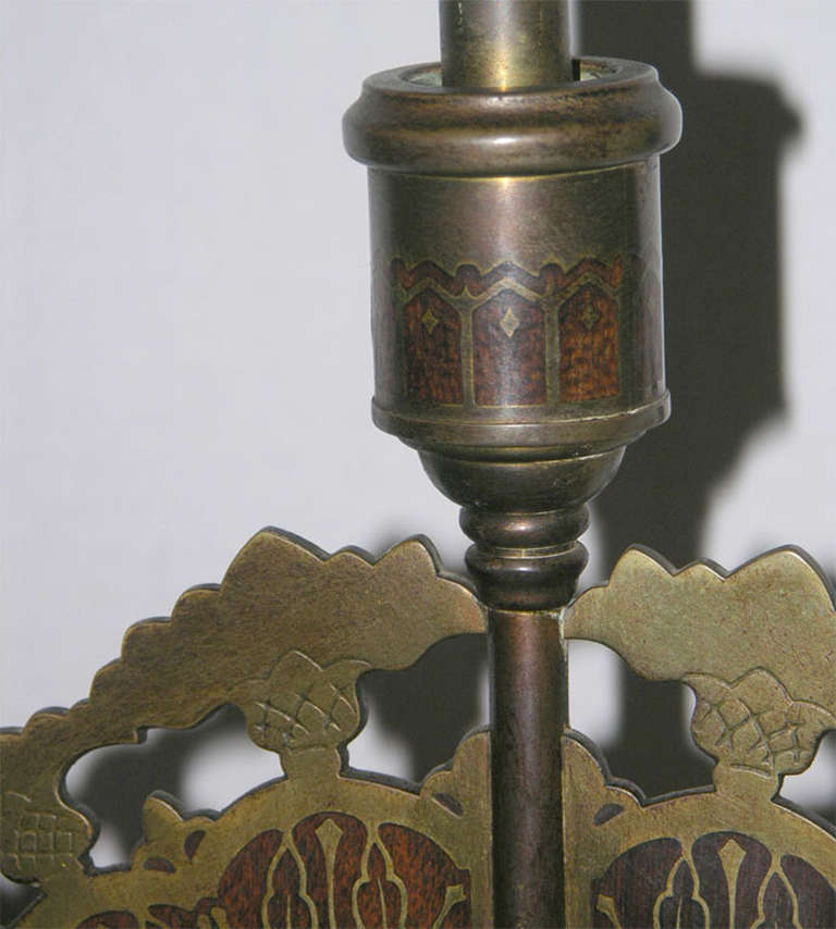 19th Century Art Nouveau Candlestick Table Lamps For Sale