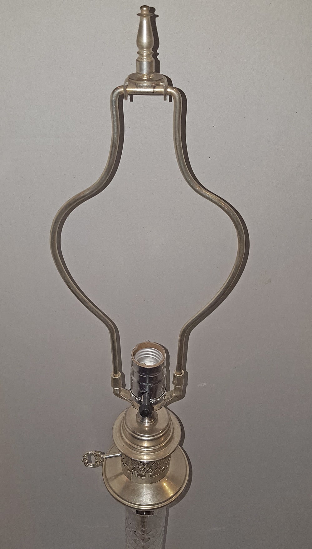 Mid-20th Century Pair of Cut-Glass Table Lamps For Sale