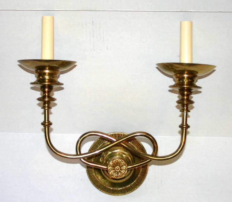 Metal Set of Four Moderne Style Sconces, Sold per Pair For Sale