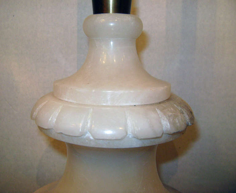 Pair of circa 1920s Italian large scale alabaster table lamps.

22.5