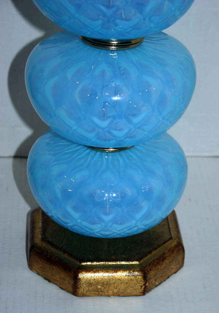 Blue Murano Glass Lamps In Good Condition In New York, NY