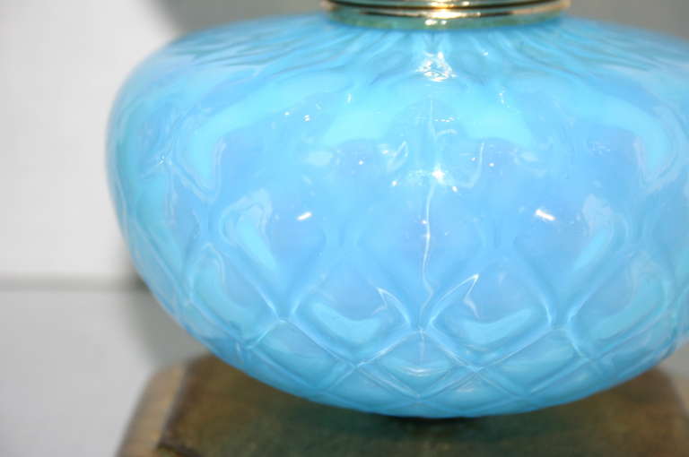 Mid-20th Century Blue Murano Glass Lamps