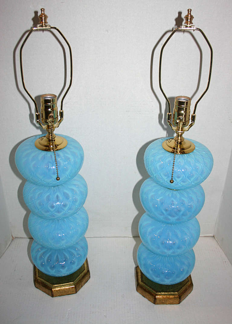 Blue Murano Glass Lamps 5