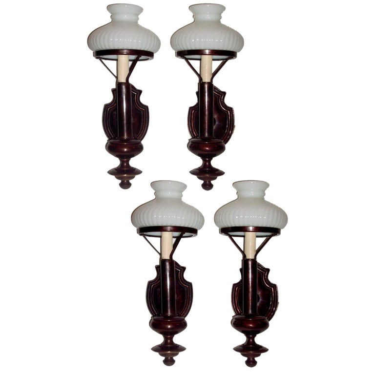 Set di lampade inglesi in bronzo, vendute a coppia in vendita 3