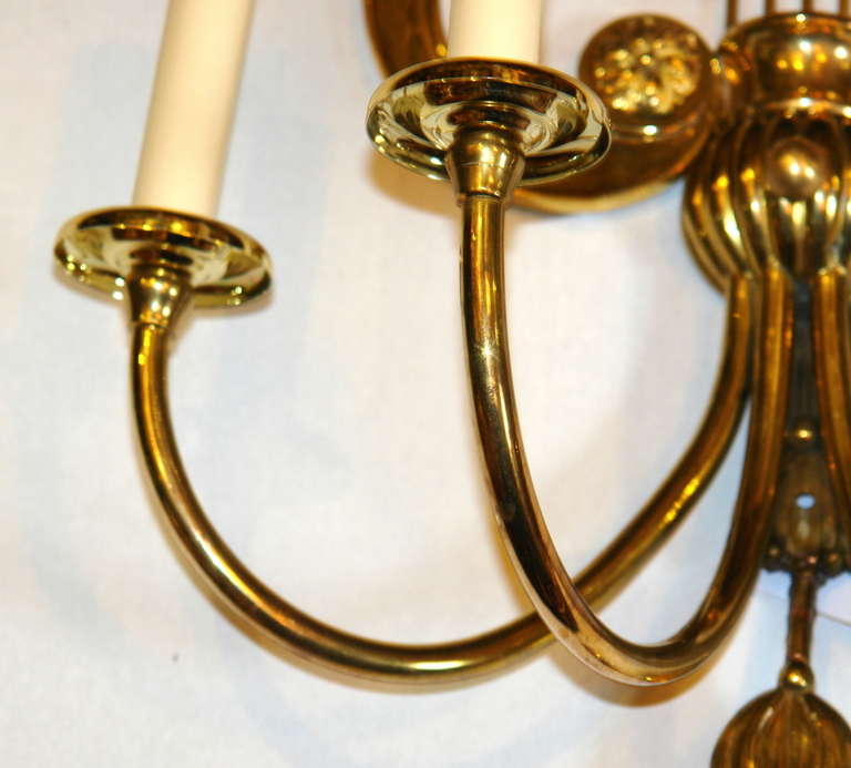 Gilt Neoclassic Style Sconces For Sale