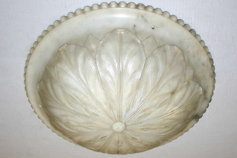 Carved Alabaster Light Fixture
